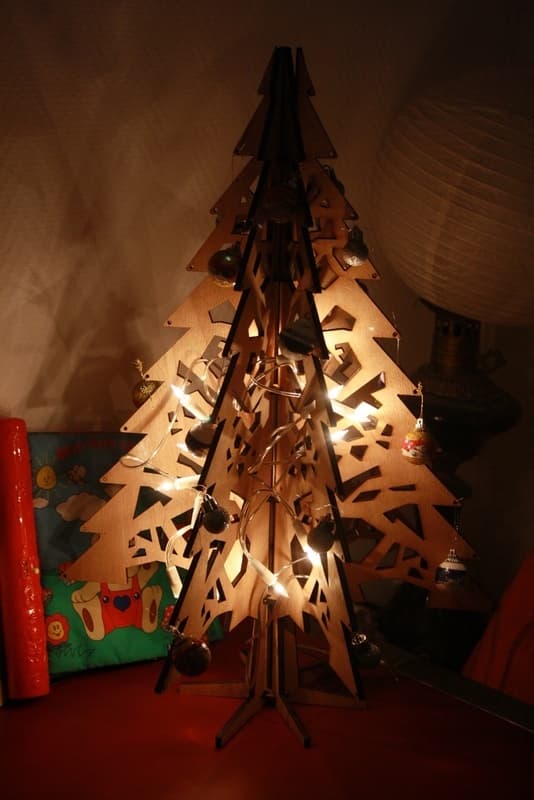 3D Laser Cut Christmas Tree Vector File for DIY Projects