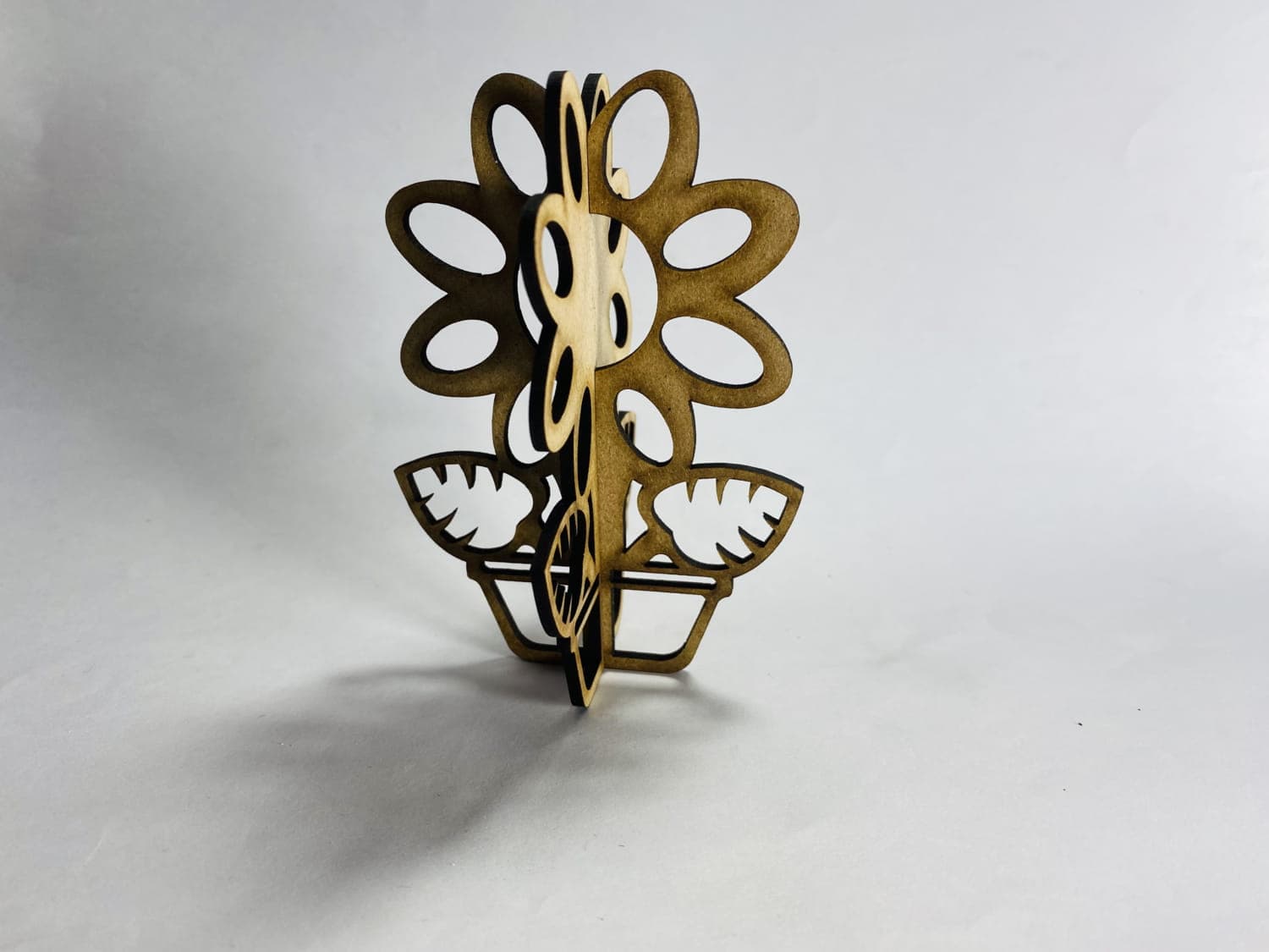 Plantilla Vectorial de Maceta de Flores 3D para Corte Láser - DXF, CDR