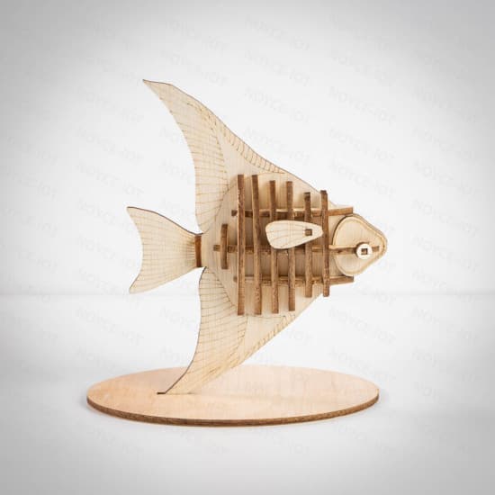Decoración de Mesa de Pez Ángel 3D en Madera Vector DXF CDR