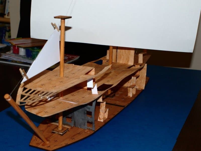 3D Laser Cut Wooden Sailing Ship Model Vector File