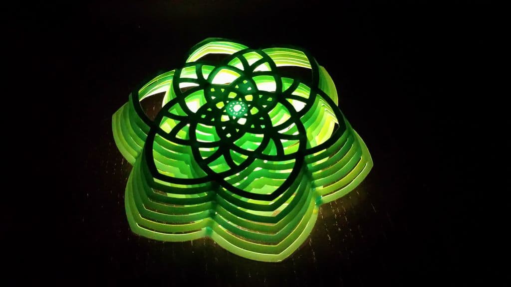 3D Layered Flower Lamp Laser Cut Vector File