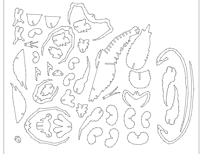 3D Lobster Puzzle Laser Cut Vector File (DXF)