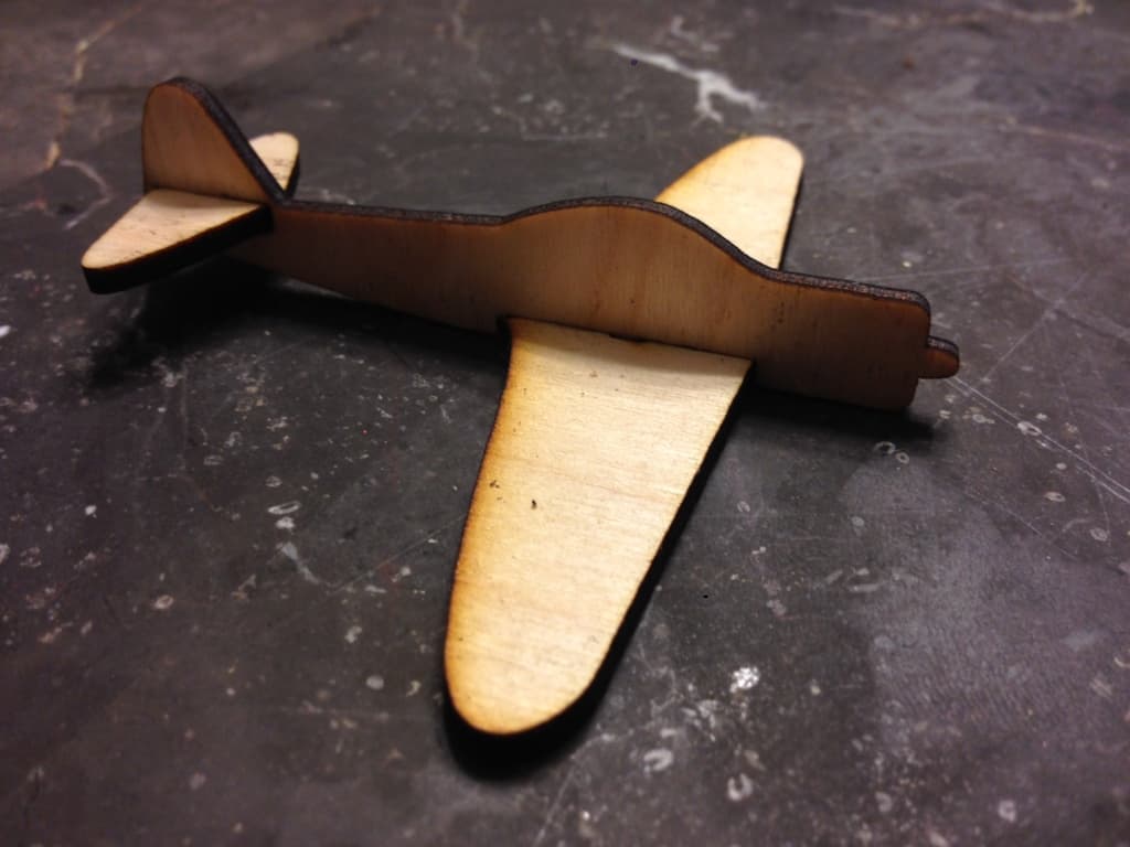 3D Miniature Airplane Model Vector File for Laser Cutting DXF