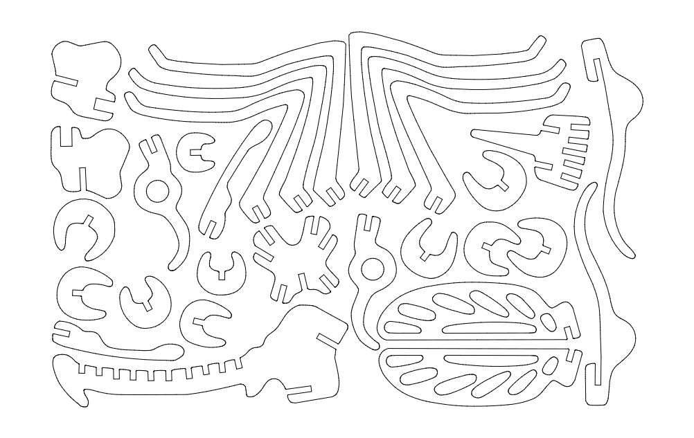 3D Mosquito Insect Puzzle DXF Vector File for Laser Cutting