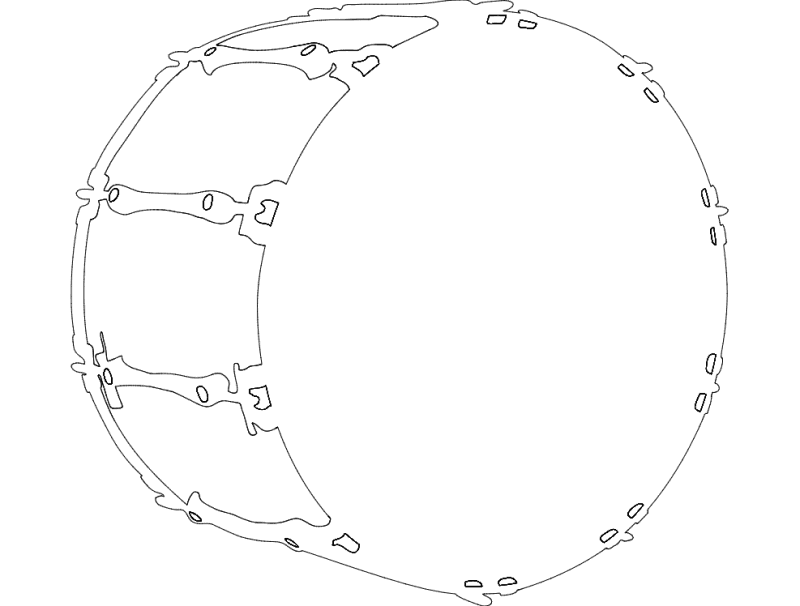 3D Musical Drum Vector Design for Laser Cutting DXF