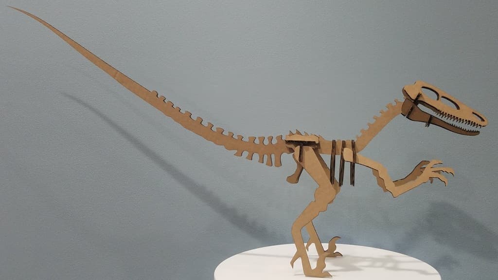 3D Raptor Dinosaur Skeleton Laser Cut Vector Plan DXF