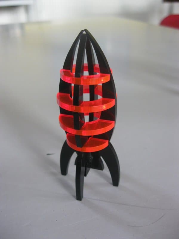 3D Rocket Ship Model Laser Cut Vector File (DXF)