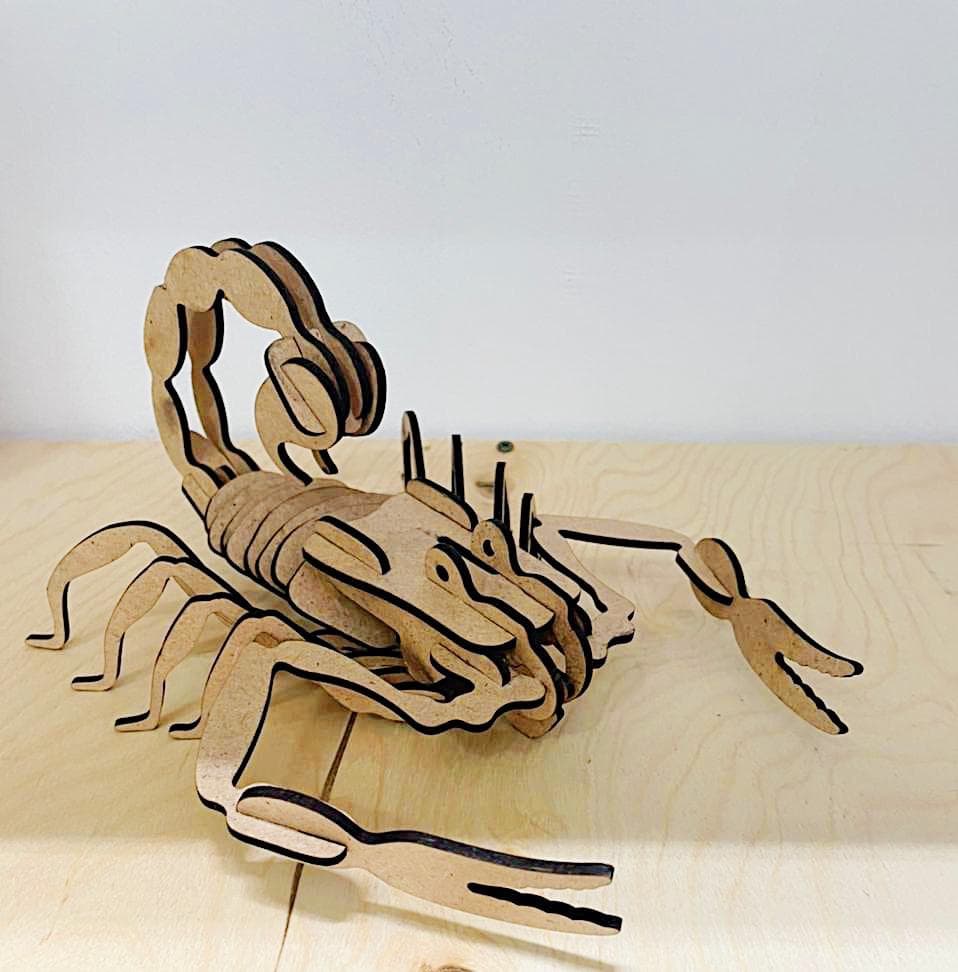 3D Scorpion Puzzle Laser Cut Vector File (DXF)