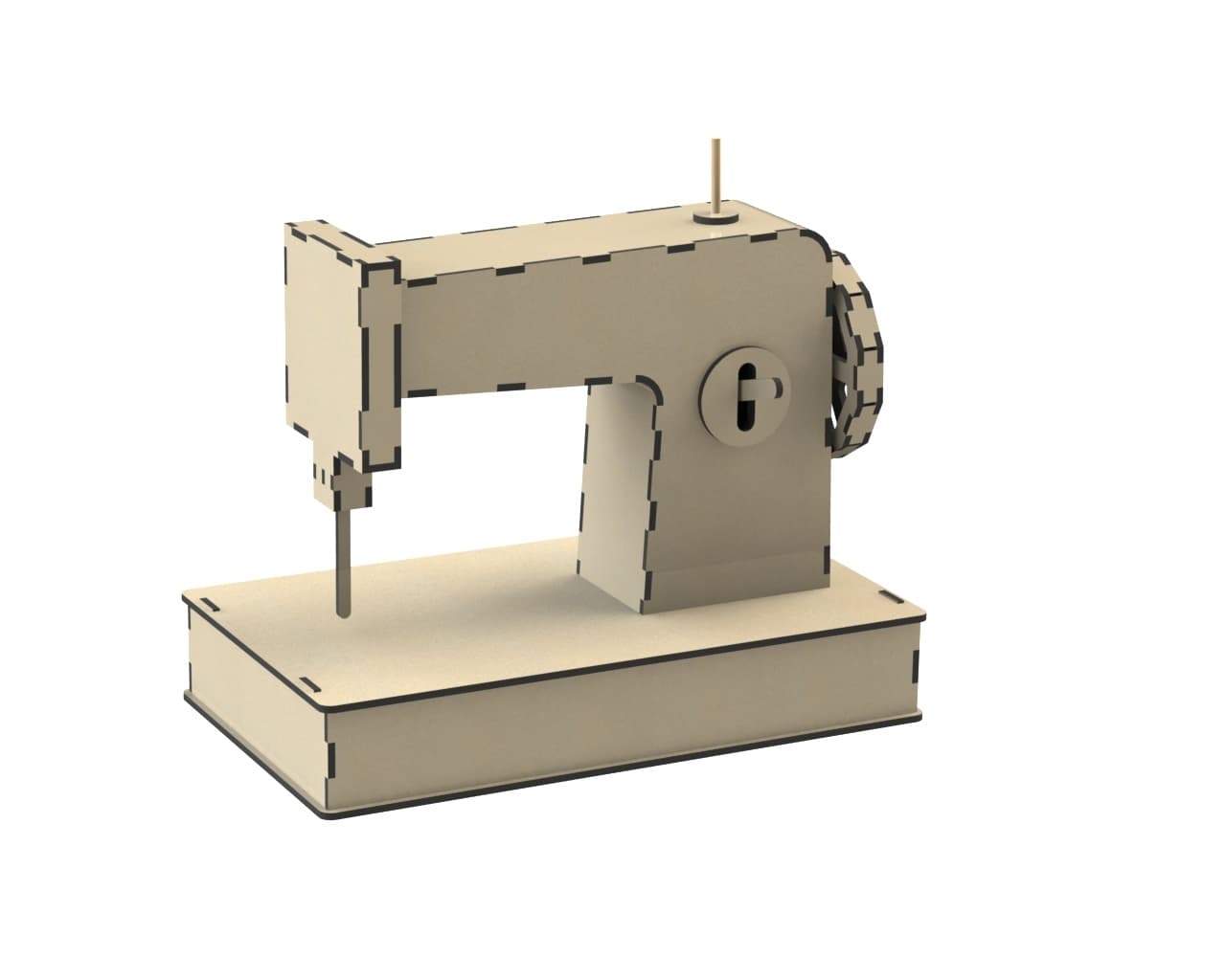 3D Sewing Machine Model Laser Cut Vector File