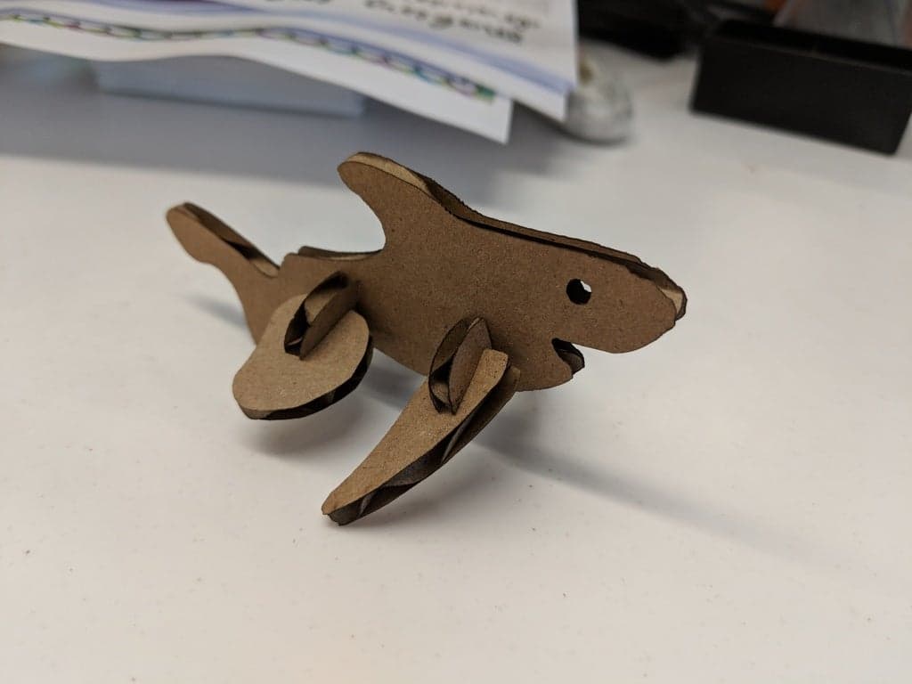 3D Shark Puzzle Laser Cut Vector File SVG