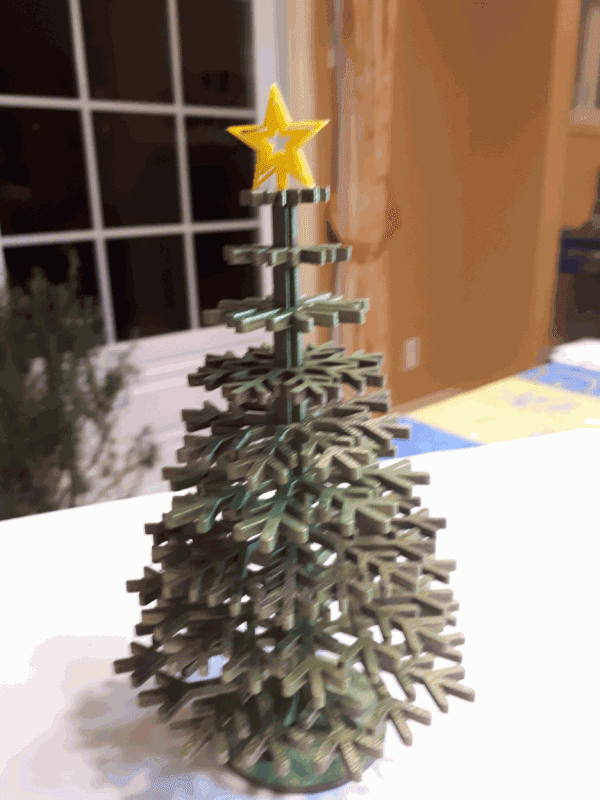 3D Snowflake Christmas Tree Laser Cut Vector File (DXF)