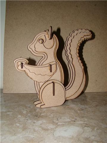 3D Squirrel Laser Cut Puzzle Vector File