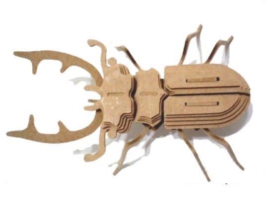 3D Stag Beetle Puzzle Vector File for Laser Cutting (DXF)