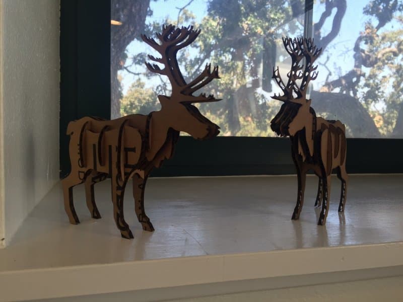 3D Standing Reindeer Laser Cut Model SVG File