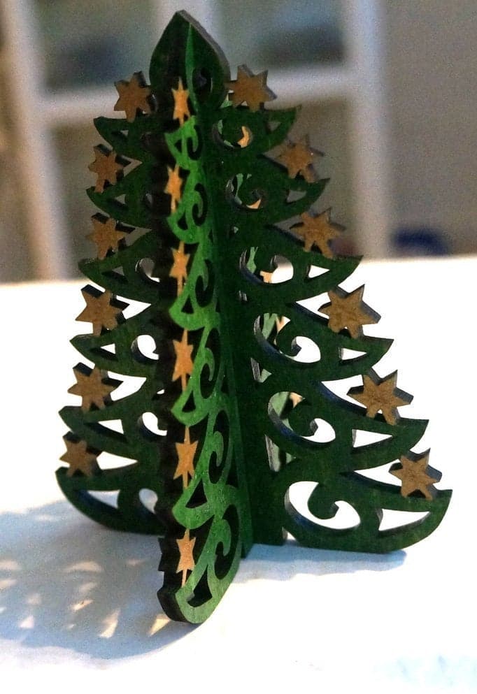 3D Starry Christmas Tree Laser Cut Vector File