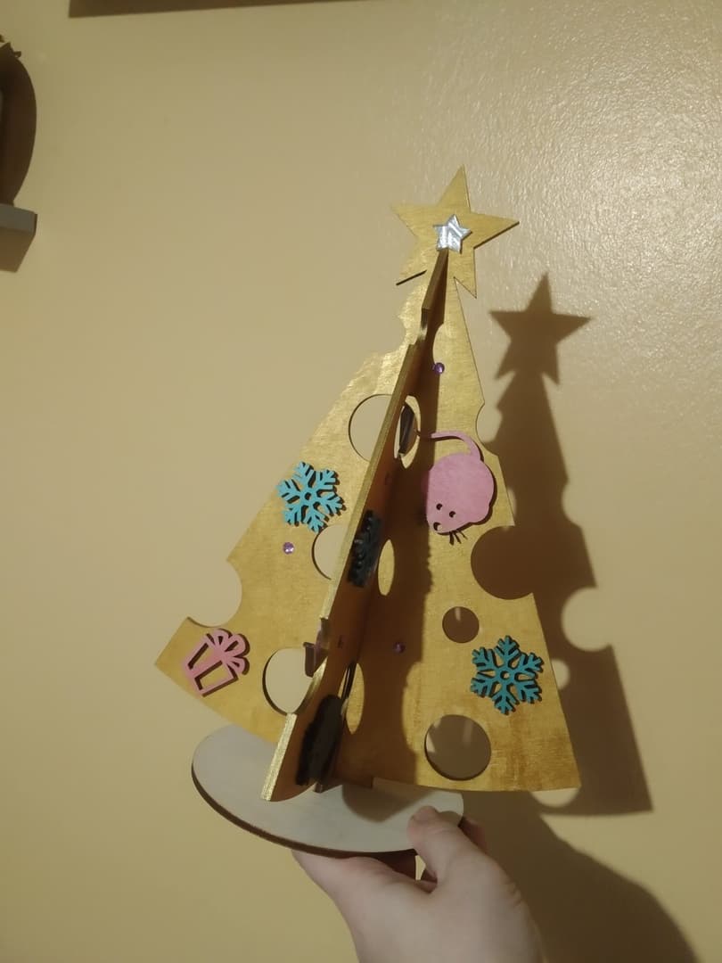 3D Swiss Cheese Christmas Tree Laser Cut File Vector