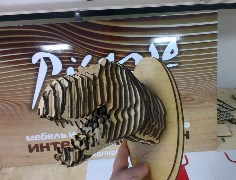 3D T-Rex Dinosaur Head Wall Decor Laser Cut Vector File
