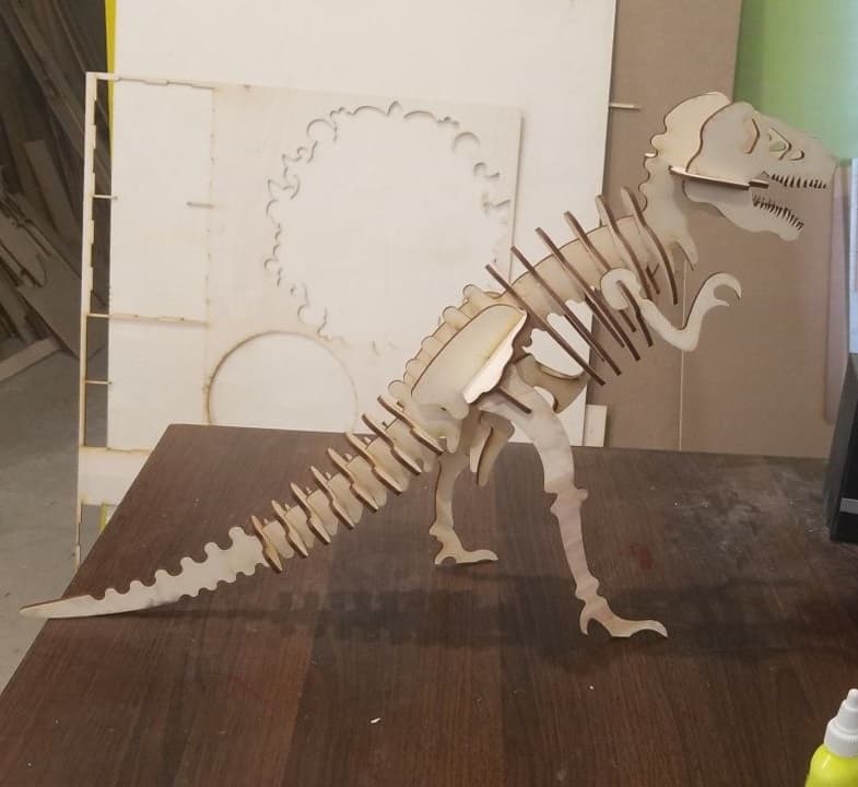3D T-Rex Dinosaur Skeleton Laser Cut Project Vector File