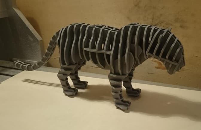 3D Tiger Sculpture Laser Cut DXF Vector File