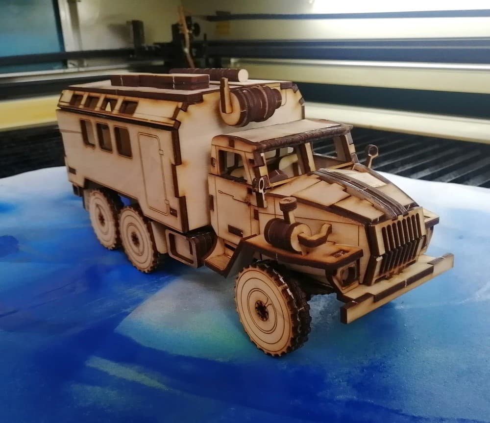 3D Ural Truck Model Laser Cut Vector File
