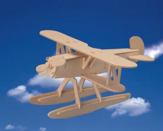 3D Wood Seaplane Puzzle Laser Cut Vector File