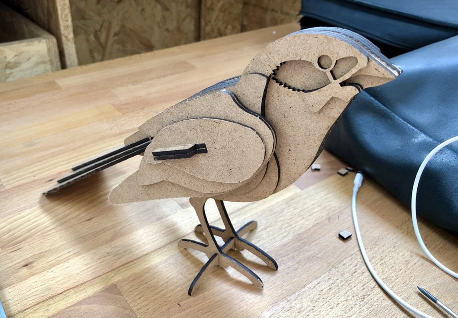 3D Wooden Bird Puzzle Laser Cut Vector Plan DXF