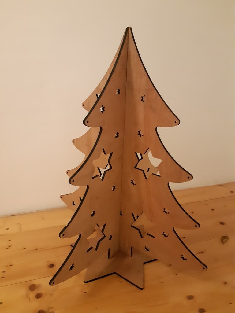 3D Wooden Christmas Tree Laser Cut Vector DXF File