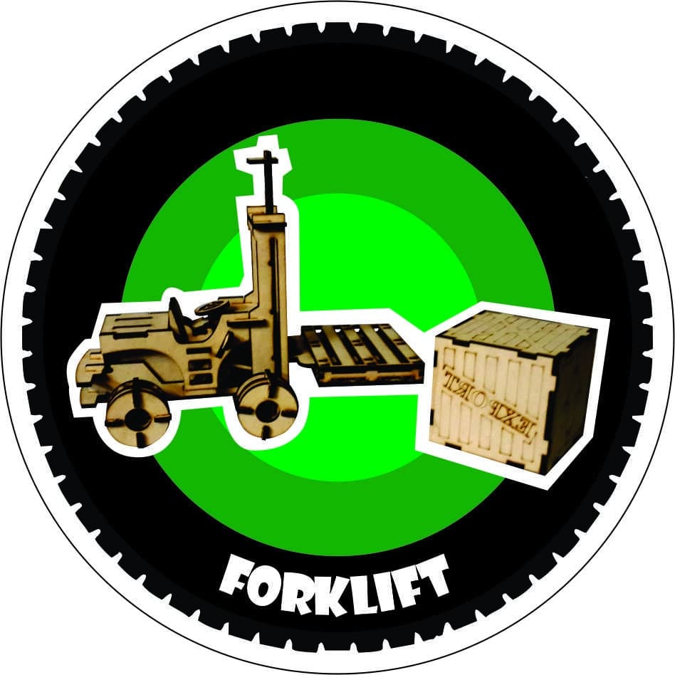 3D Wooden Forklift Puzzle Laser Cut Vector File (DXF)