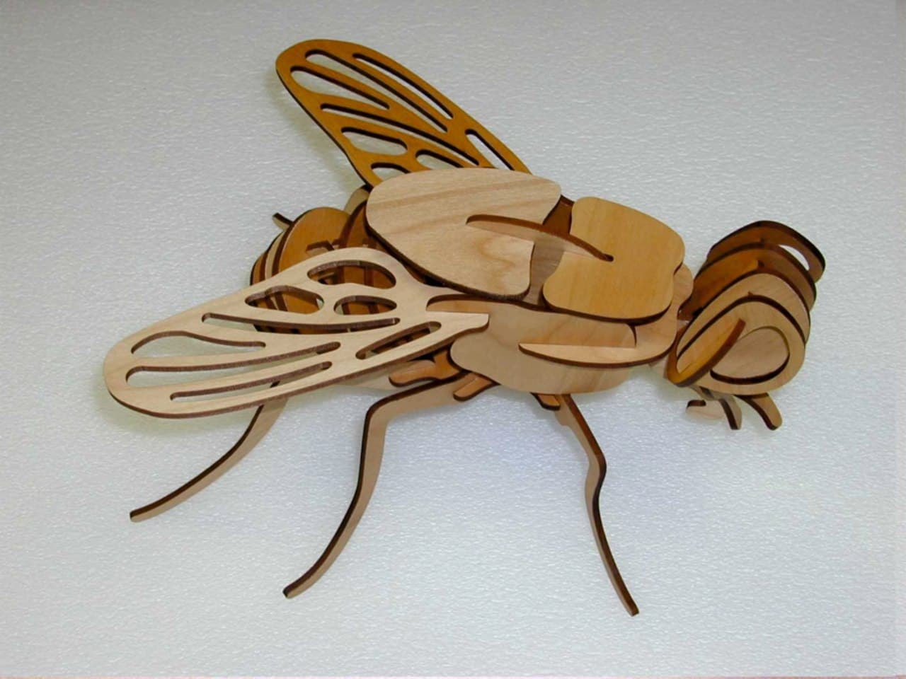 3D Wooden Housefly Puzzle Laser Cut Vector Template