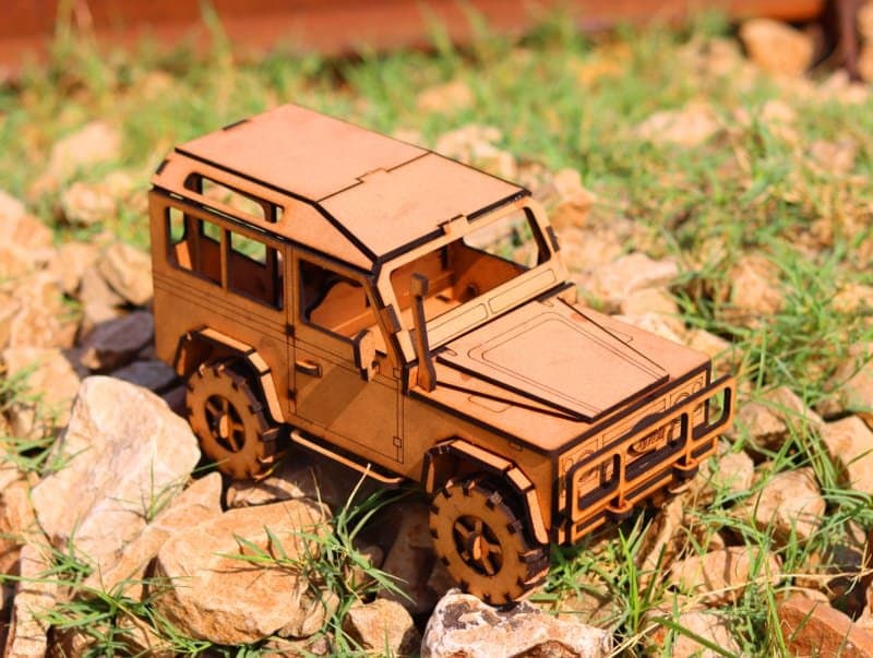 3D Wooden SUV Off-Road Vehicle Laser Cut Model SVG