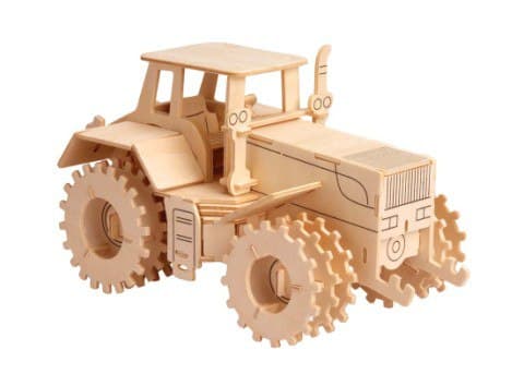3D Wooden Tractor Puzzle Vector File for Laser Cutting