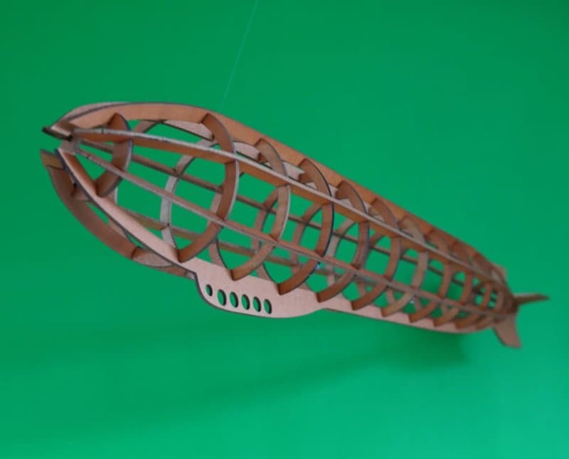 3D Zeppelin Airship Model Laser Cut Vector File