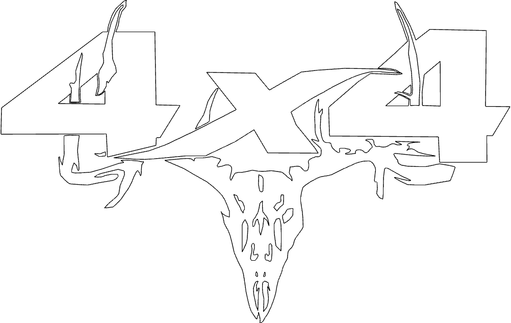 4x4 Off-Road Skull Logo Vector DXF File