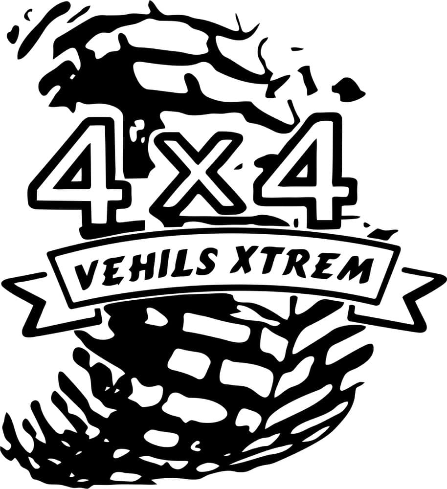 4x4 Vehils Xtrem Off-Road Sticker Vector for Laser Cutting