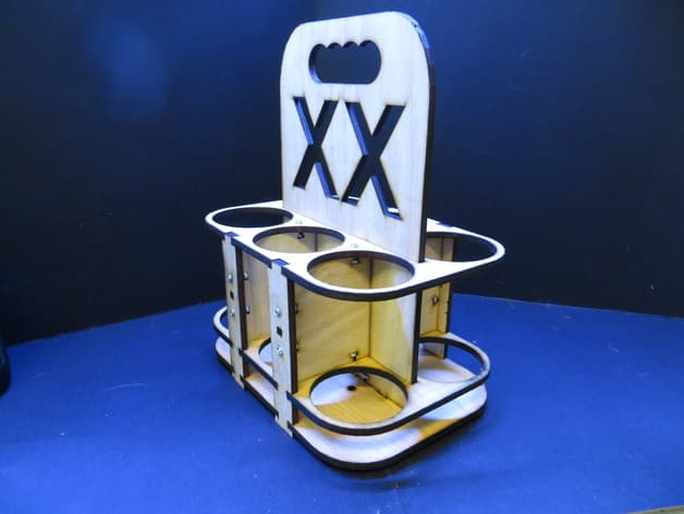 6-Pack Beer Bottle Carrier Laser Cut Vector File