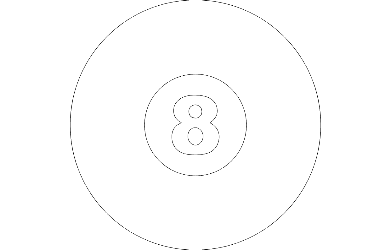 8 Ball Circle Vector Design for Laser Cutting DXF