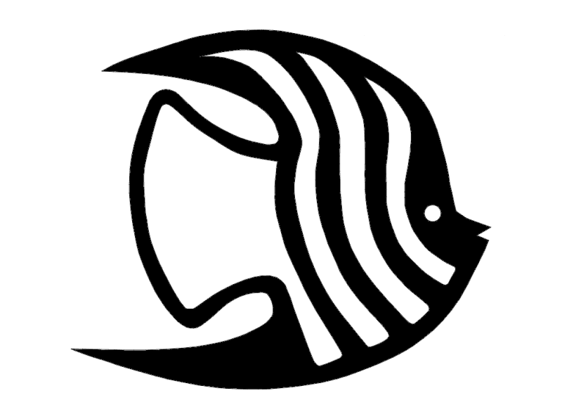 Abstract Angelfish Silhouette Vector Design DXF File