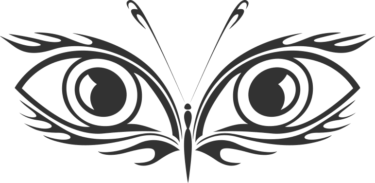Abstract Butterfly Eye Silhouette Vector File
