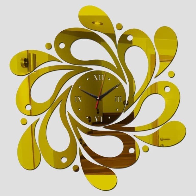 Abstract Floral Spiral Wall Clock Laser Cut Vector File