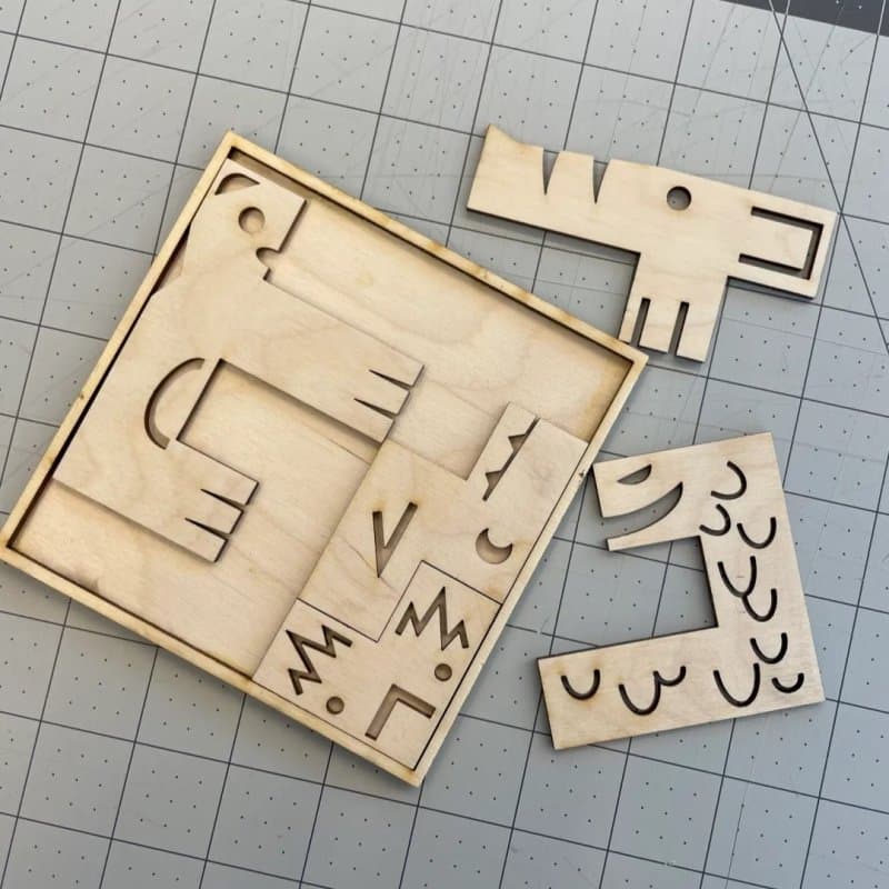 Abstract Geometric Animal Puzzle Laser Cut Vector File