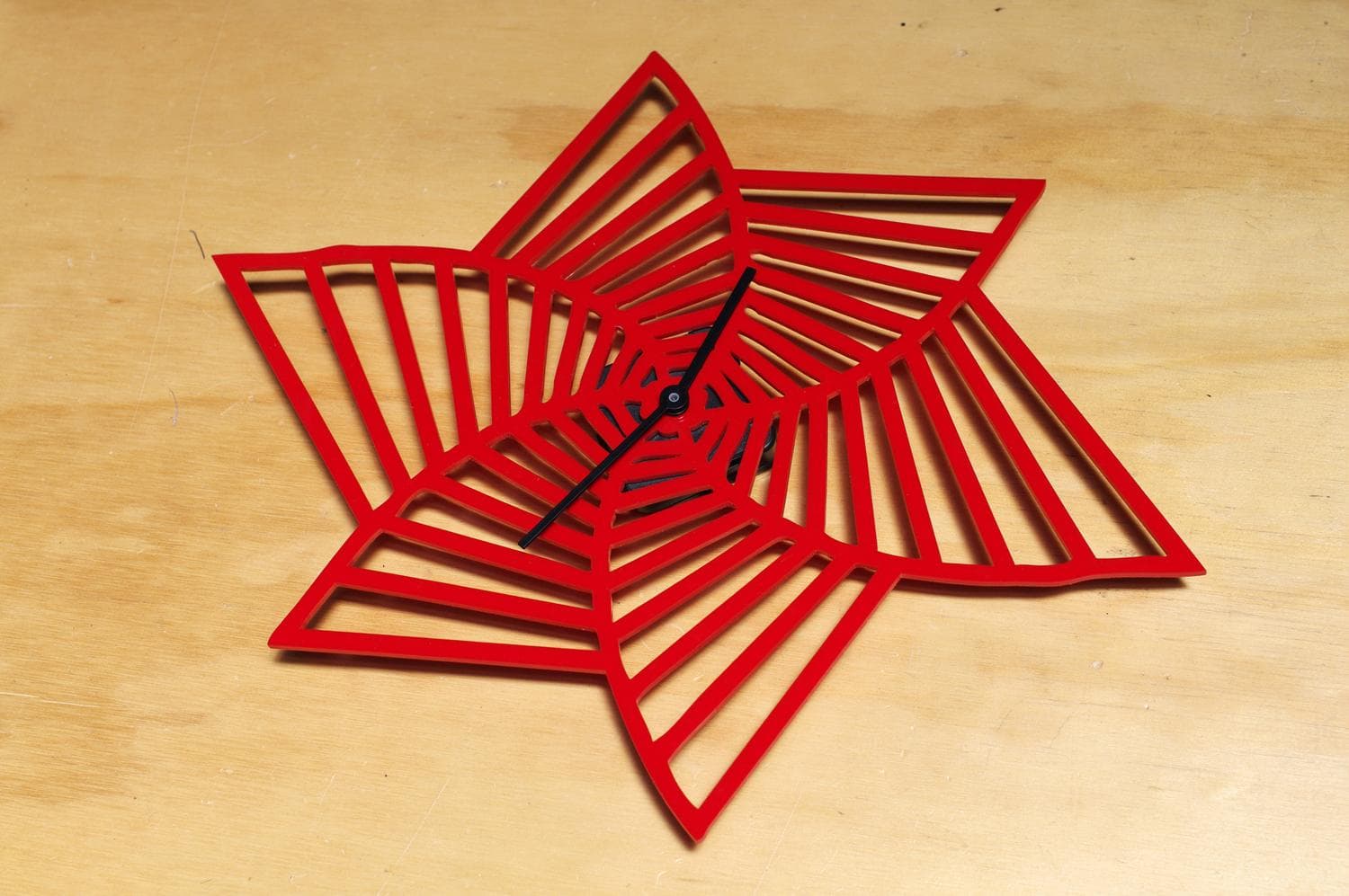 Abstract Geometric Star Wall Clock Laser Cut Vector File