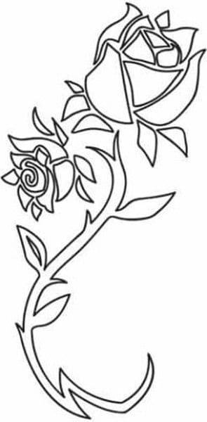 Abstract Rose Floral Vector Design DXF File for Laser Cutting