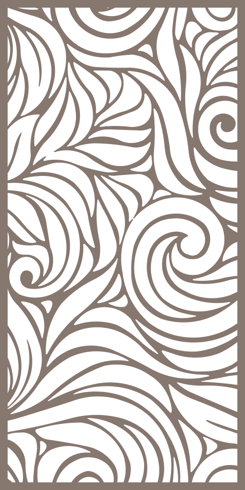 Abstract Swirl Floral CNC Screen Panel Vector File