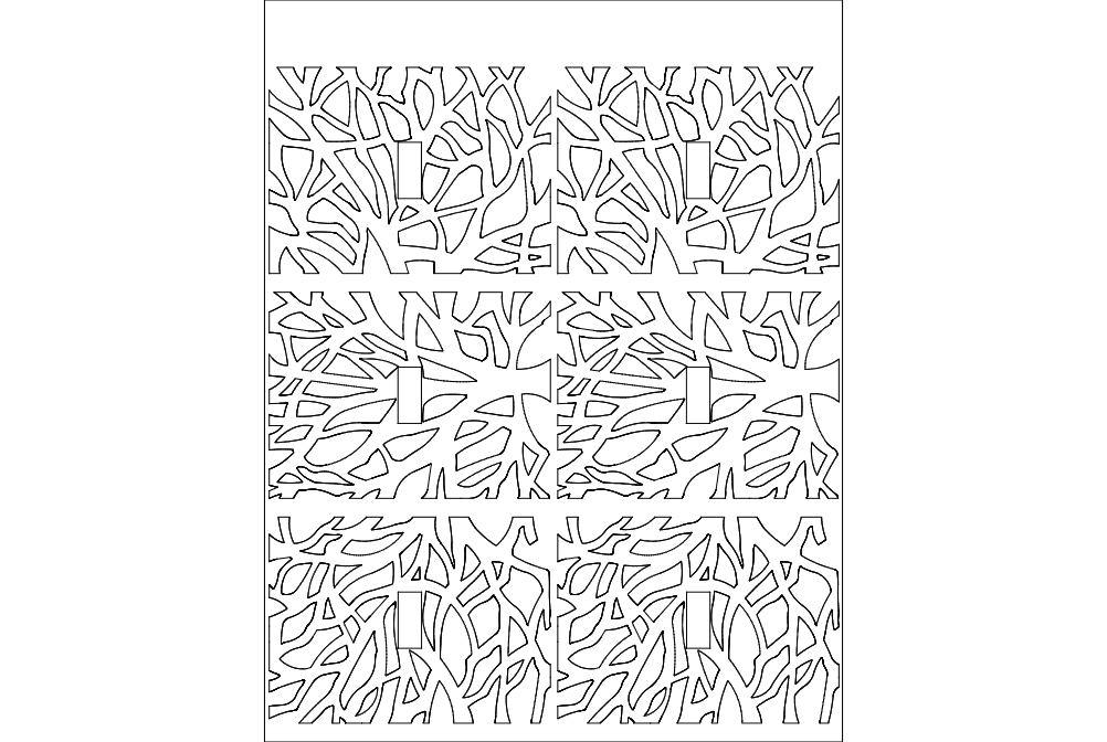 Abstract Tree Branch Light Switch Cover DXF Vector File