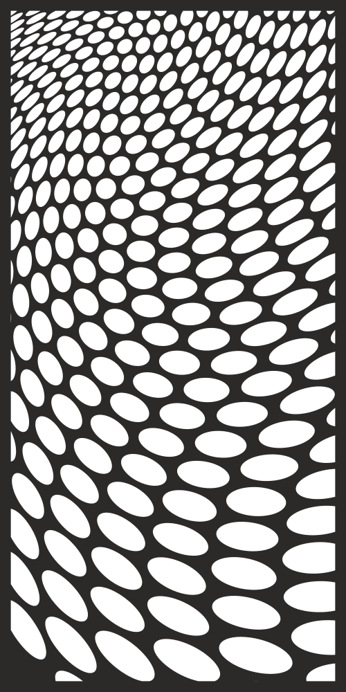 Abstract Wavy Circles Pattern Laser Cut Panel Free Vector