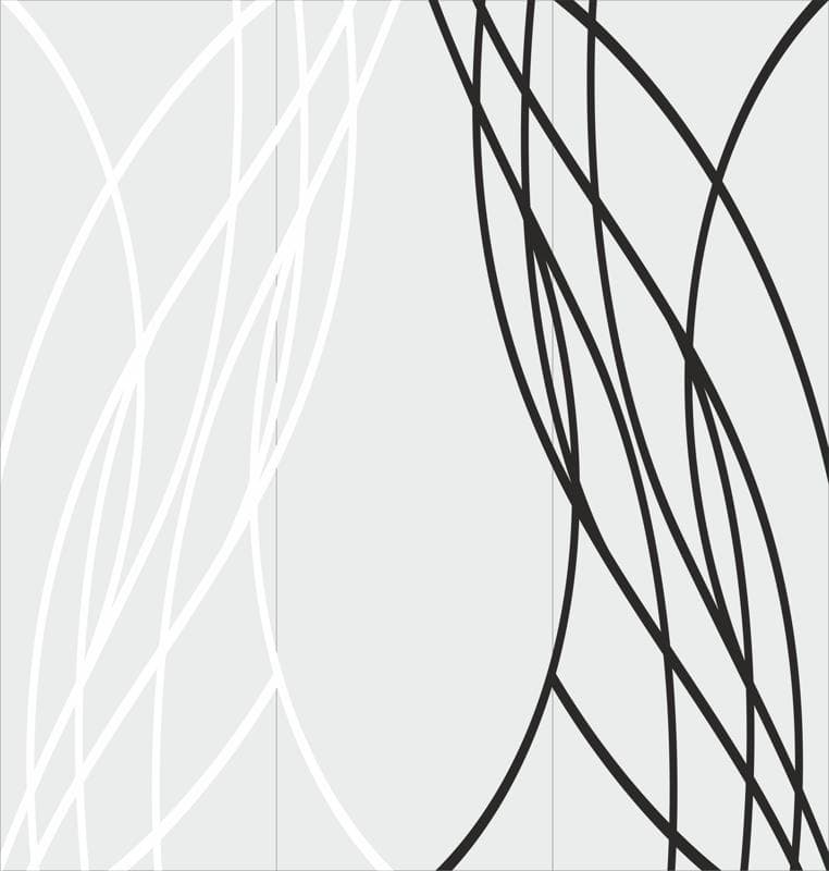 Abstract Wavy Lines Three-Panel Door Design Vector