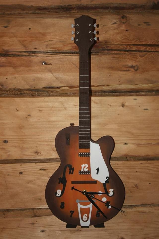 Acoustic Guitar Wall Clock Laser Cut File Vector