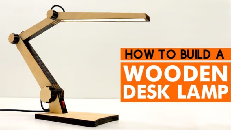 Adjustable Wooden Desk Lamp Laser Cut Vector File (DXF)