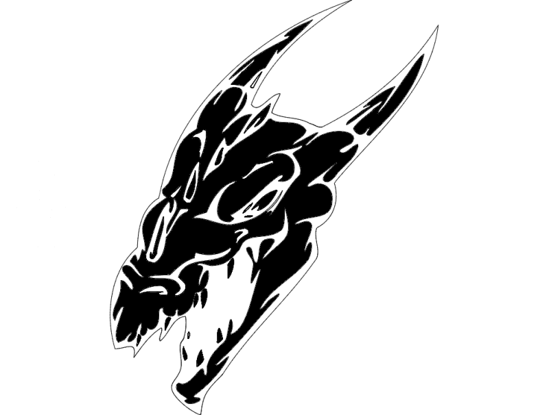 Aggressive Dragon Head Vector Design DXF File