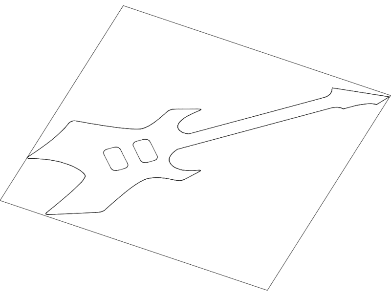 Aggressive Electric Guitar Silhouette Vector DXF File